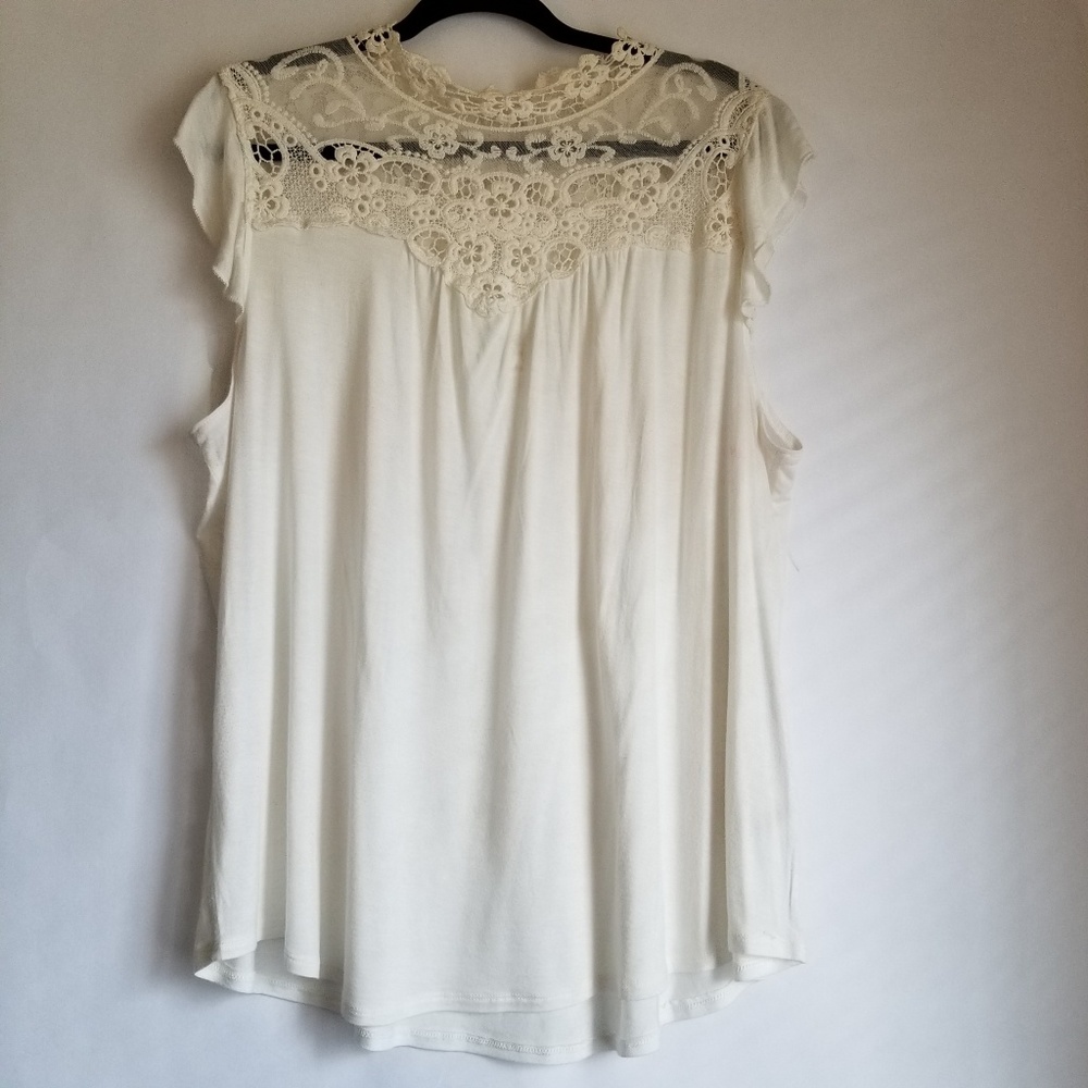 Self-Esteem Lace Mock Turtleneck Top